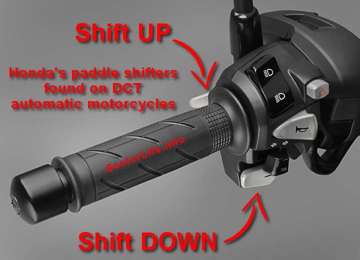 Honda's paddle shifters found on DCT automatic motorcycles